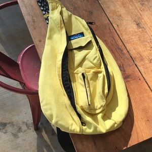 Yellow kavu one shoulder backpack